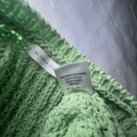 Altar'd State Mint Green Chenille Knit Cropped Sweater Oversized Small - Picture 5 of 7